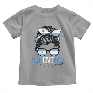 Argentina Messy Bun Proud Argentinian Flag Toddler T Shirt TS14 Sport Gray Print Your Wear