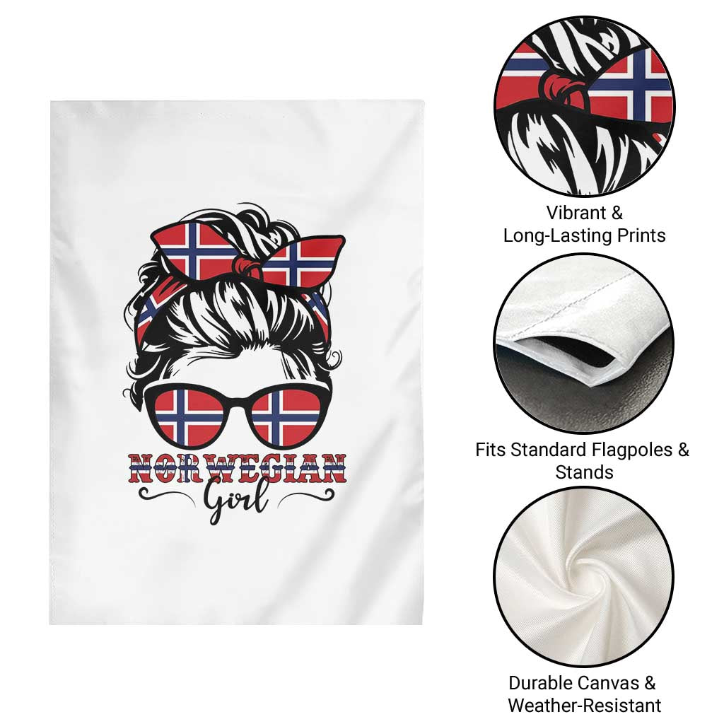 Norway Messy Bun Girl Norwegian Flag Garden Flag TS14 Print Your Wear