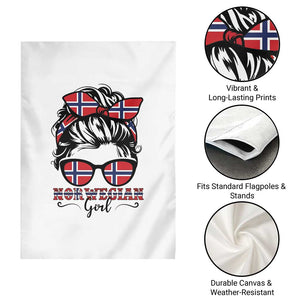 Norway Messy Bun Girl Norwegian Flag Garden Flag TS14 Print Your Wear