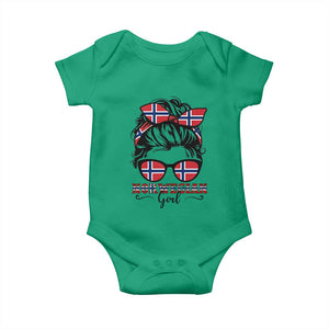 Norway Messy Bun Girl Norwegian Flag Baby Onesie TS14 Irish Green Print Your Wear