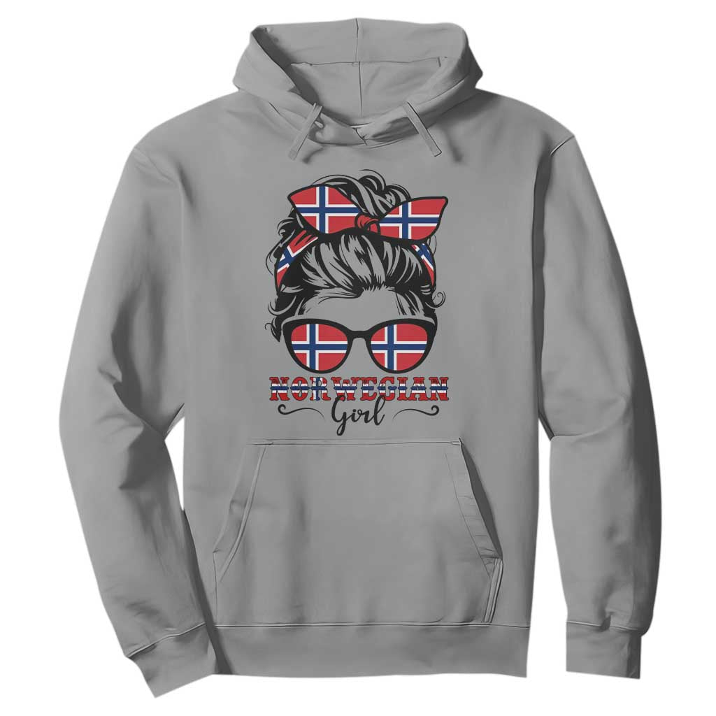 Norway Messy Bun Girl Norwegian Flag Hoodie TS14 Sport Gray Print Your Wear