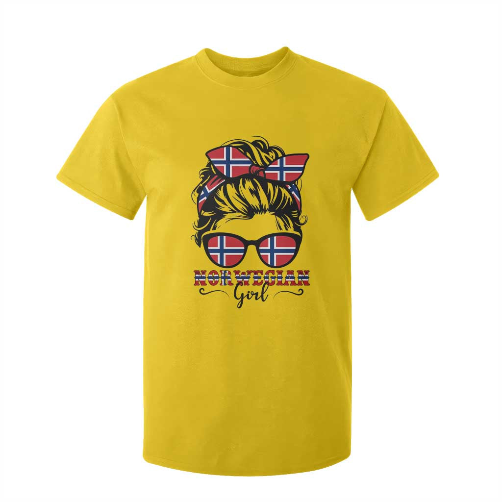 Norway Messy Bun Girl Norwegian Flag T Shirt For Kid TS14 Daisy Print Your Wear