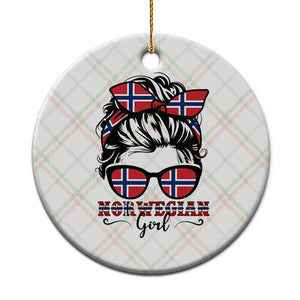 Norway Messy Bun Girl Norwegian Flag Ceramic Ornament TS14 1pc Christmas Plaid Print Your Wear