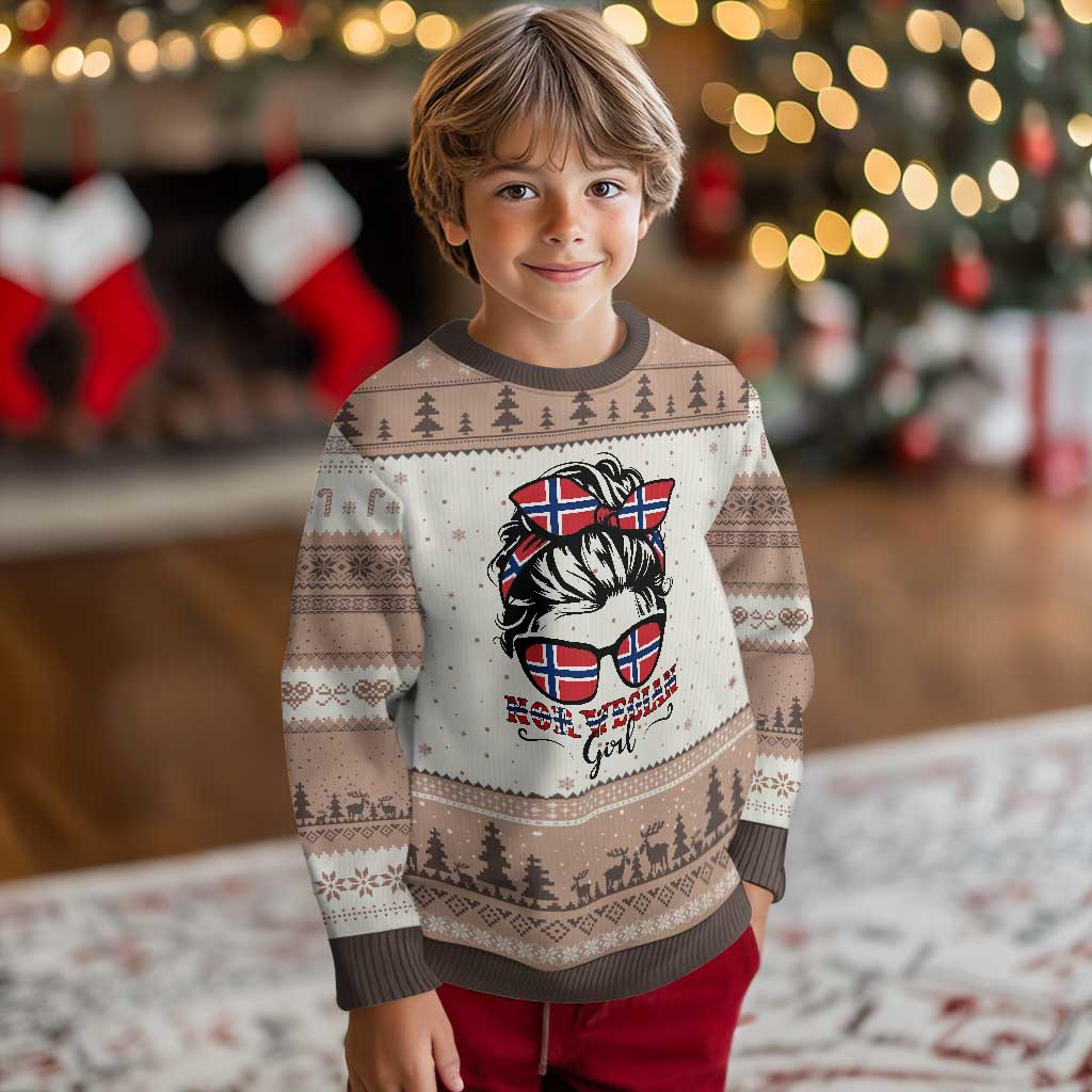 Norway Messy Bun Girl Norwegian Flag Ugly Christmas Sweater TS14 Print Your Wear