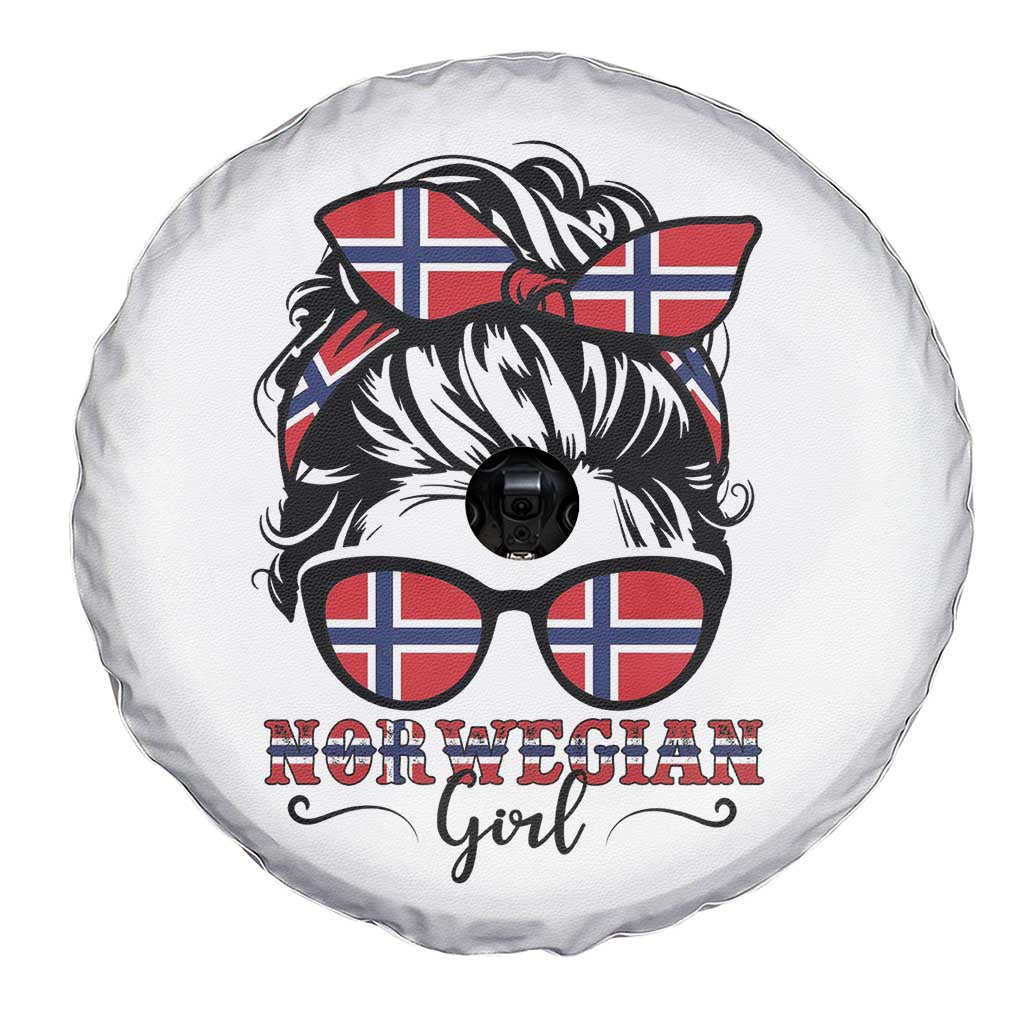 Norway Messy Bun Girl Norwegian Flag Spare Tire Cover TS14 Print Your Wear