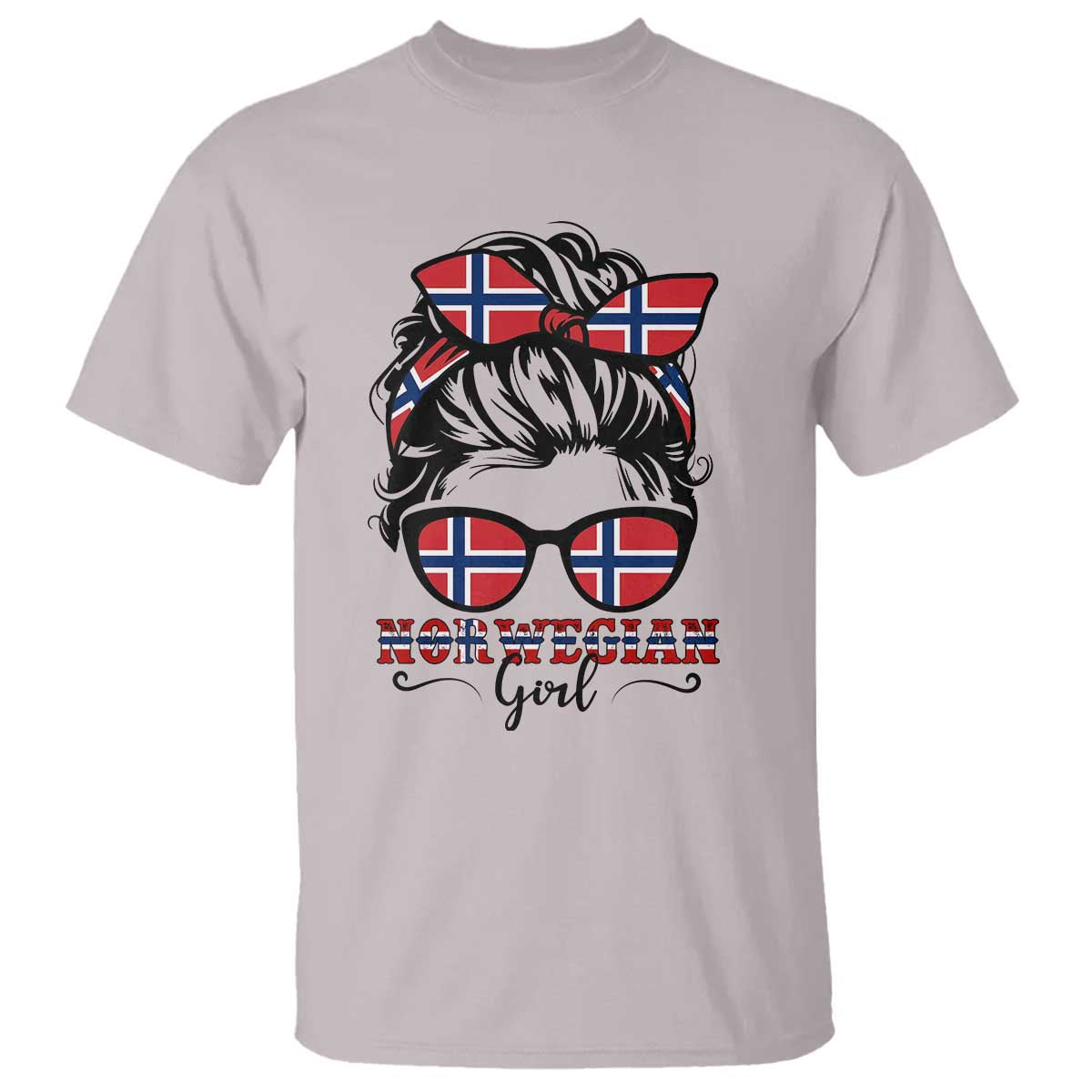 Norway Messy Bun Girl Norwegian Flag T Shirt TS14 Print Your Wear