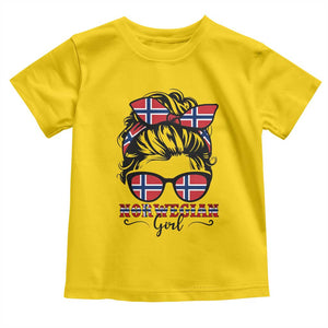 Norway Messy Bun Girl Norwegian Flag Toddler T Shirt TS14 Daisy Print Your Wear