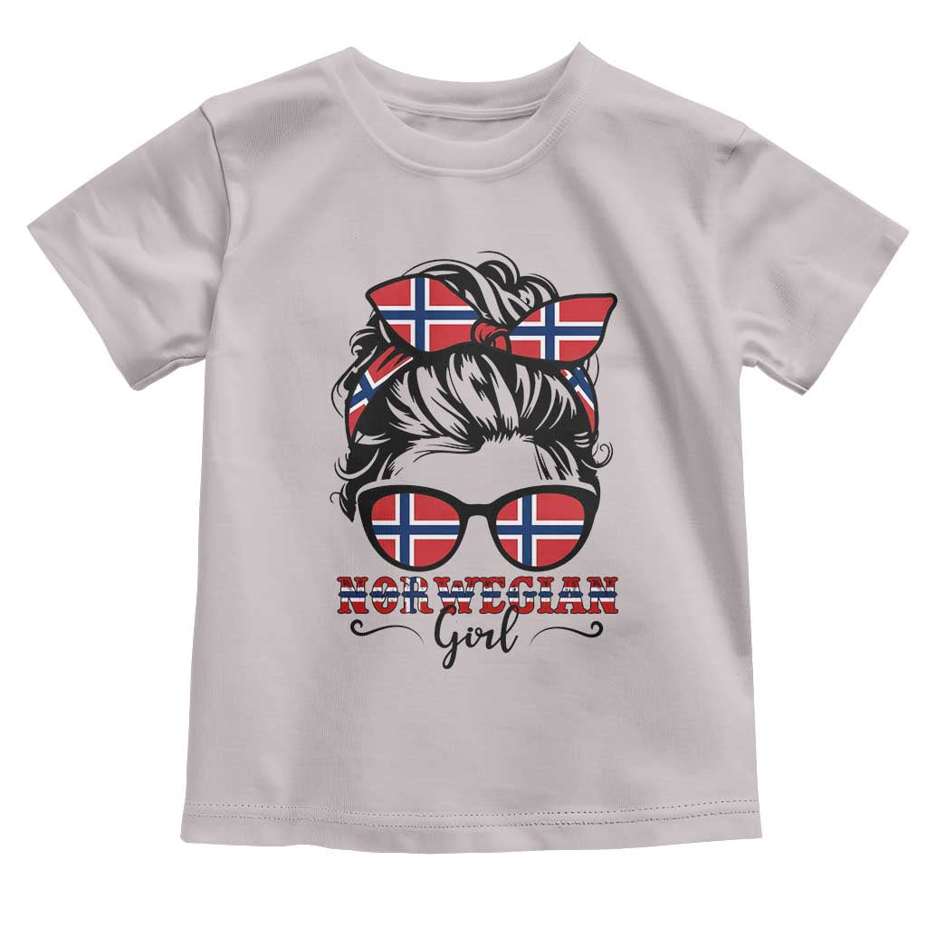 Norway Messy Bun Girl Norwegian Flag Toddler T Shirt TS14 Ice Gray Print Your Wear