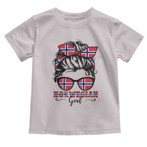 Norway Messy Bun Girl Norwegian Flag Toddler T Shirt TS14 Ice Gray Print Your Wear