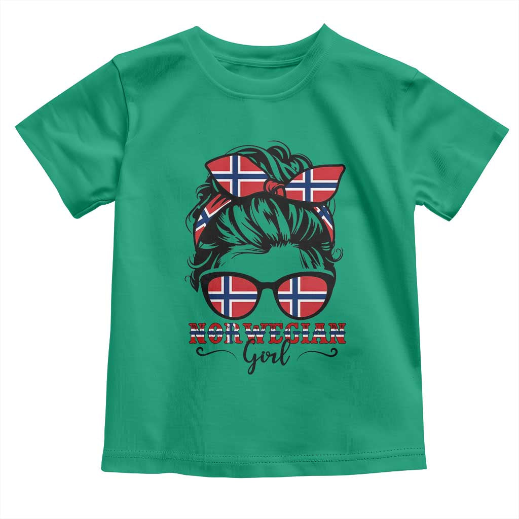 Norway Messy Bun Girl Norwegian Flag Toddler T Shirt TS14 Irish Green Print Your Wear