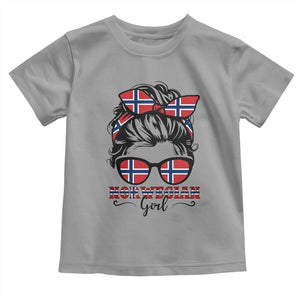 Norway Messy Bun Girl Norwegian Flag Toddler T Shirt TS14 Sport Gray Print Your Wear