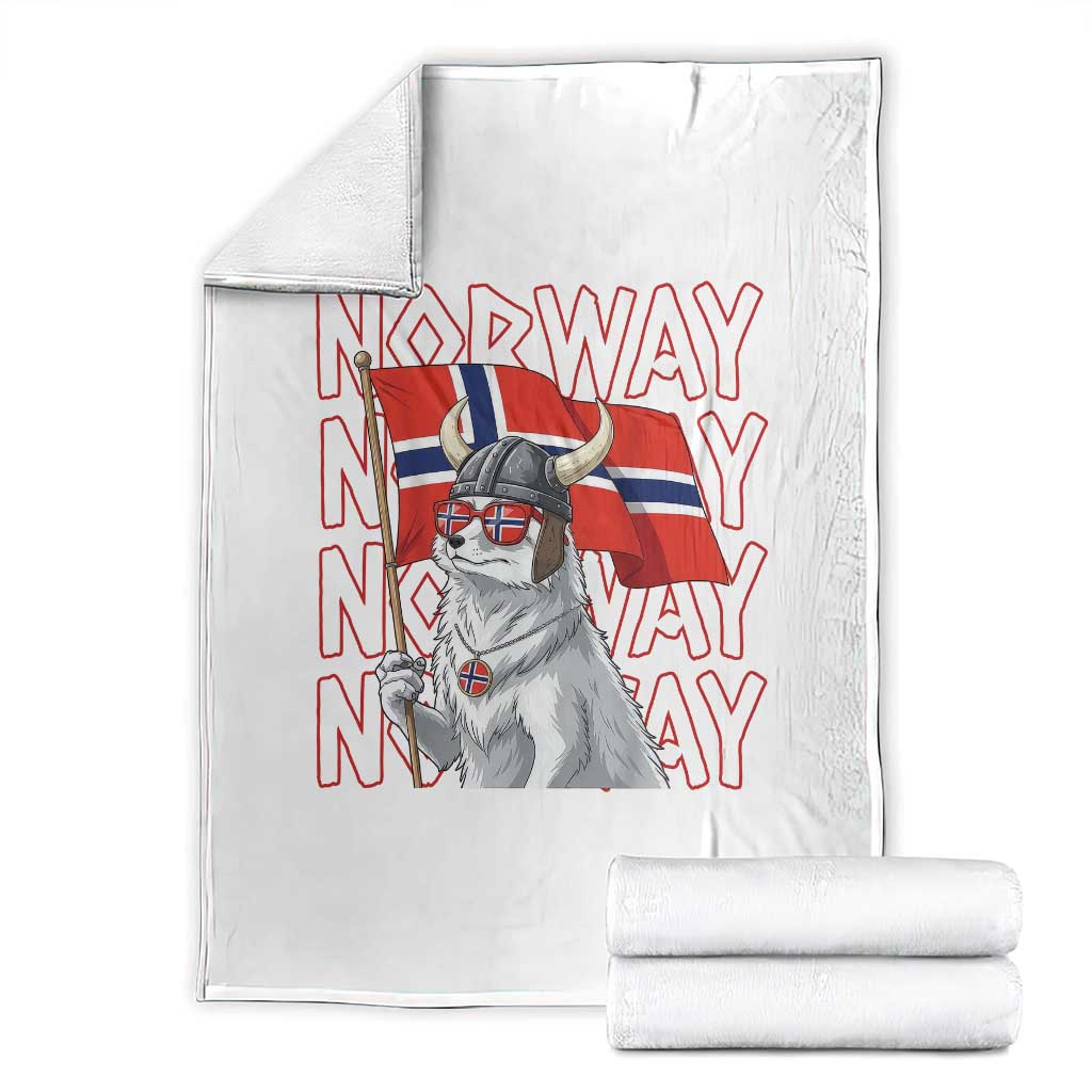 Norwegian Forest Cat Norway Flag Norge Pride Throw Blanket TS14 White Print Your Wear