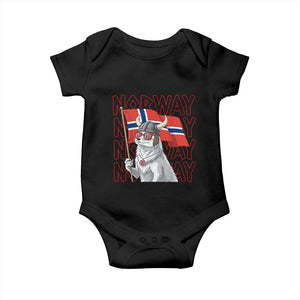 Norwegian Forest Cat Norway Flag Norge Pride Baby Onesie TS14 Black Print Your Wear