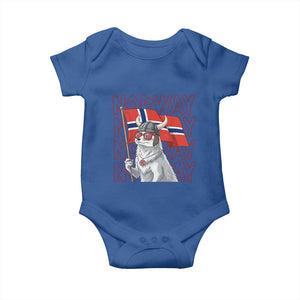 Norwegian Forest Cat Norway Flag Norge Pride Baby Onesie TS14 Royal Blue Print Your Wear