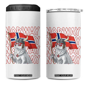 Norwegian Forest Cat Norway Flag Norge Pride 4 in 1 Can Cooler Tumbler TS14 One Size: 16 oz White Print Your Wear