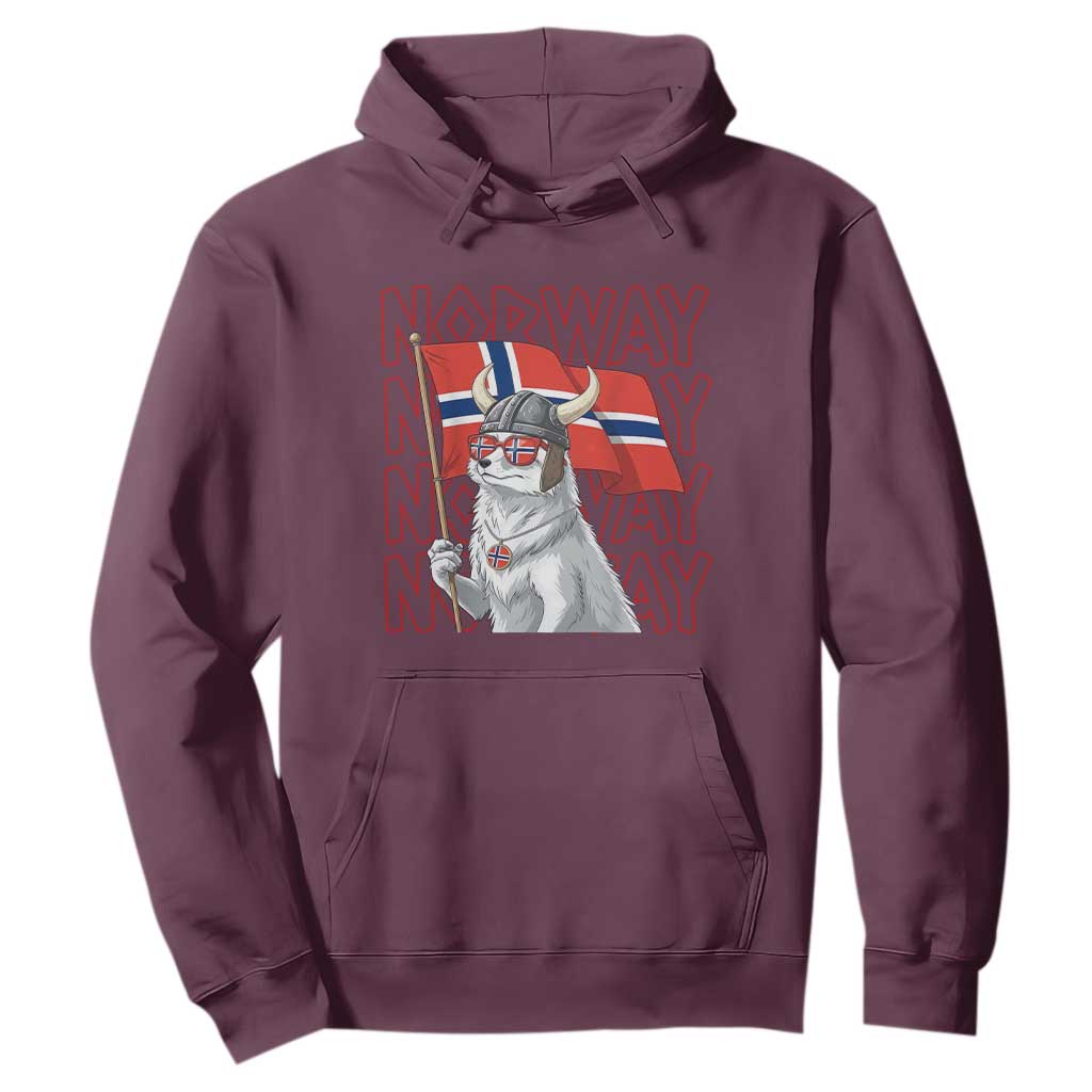 Norwegian Forest Cat Norway Flag Norge Pride Hoodie TS14 Maroon Print Your Wear