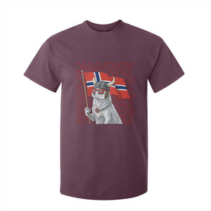 Norwegian Forest Cat Norway Flag Norge Pride T Shirt For Kid TS14 Maroon Print Your Wear