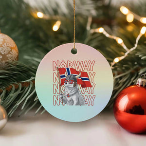 Norwegian Forest Cat Norway Flag Norge Pride Ceramic Ornament TS14 1pc Pastel Print Your Wear