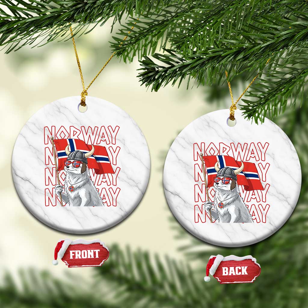Norwegian Forest Cat Norway Flag Norge Pride Ceramic Ornament TS14 1pc White Marble Print Your Wear