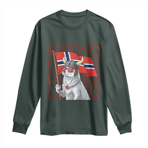 Norwegian Forest Cat Norway Flag Norge Pride Long Sleeve Shirt TS14 Dark Forest Green Print Your Wear