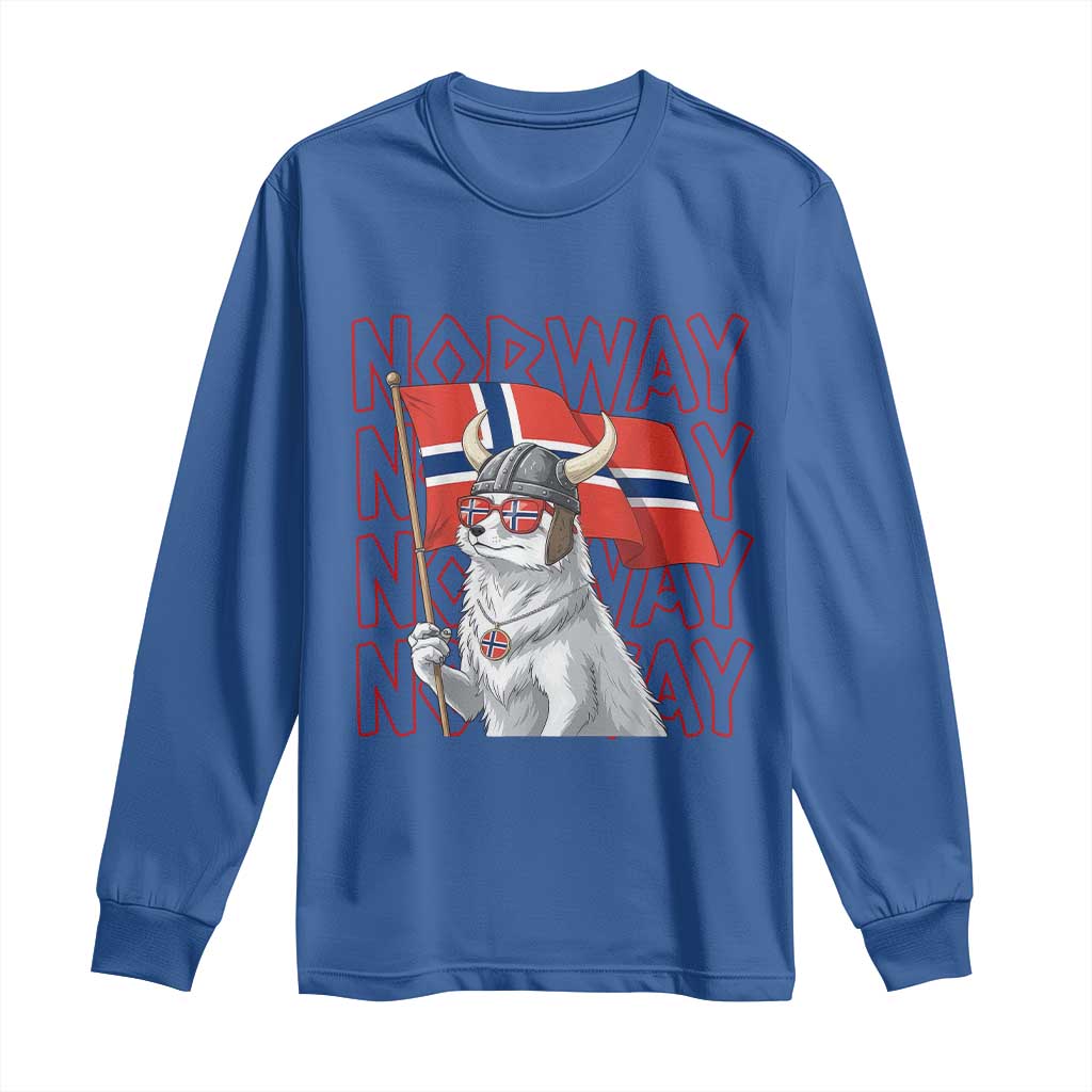 Norwegian Forest Cat Norway Flag Norge Pride Long Sleeve Shirt TS14 Royal Blue Print Your Wear