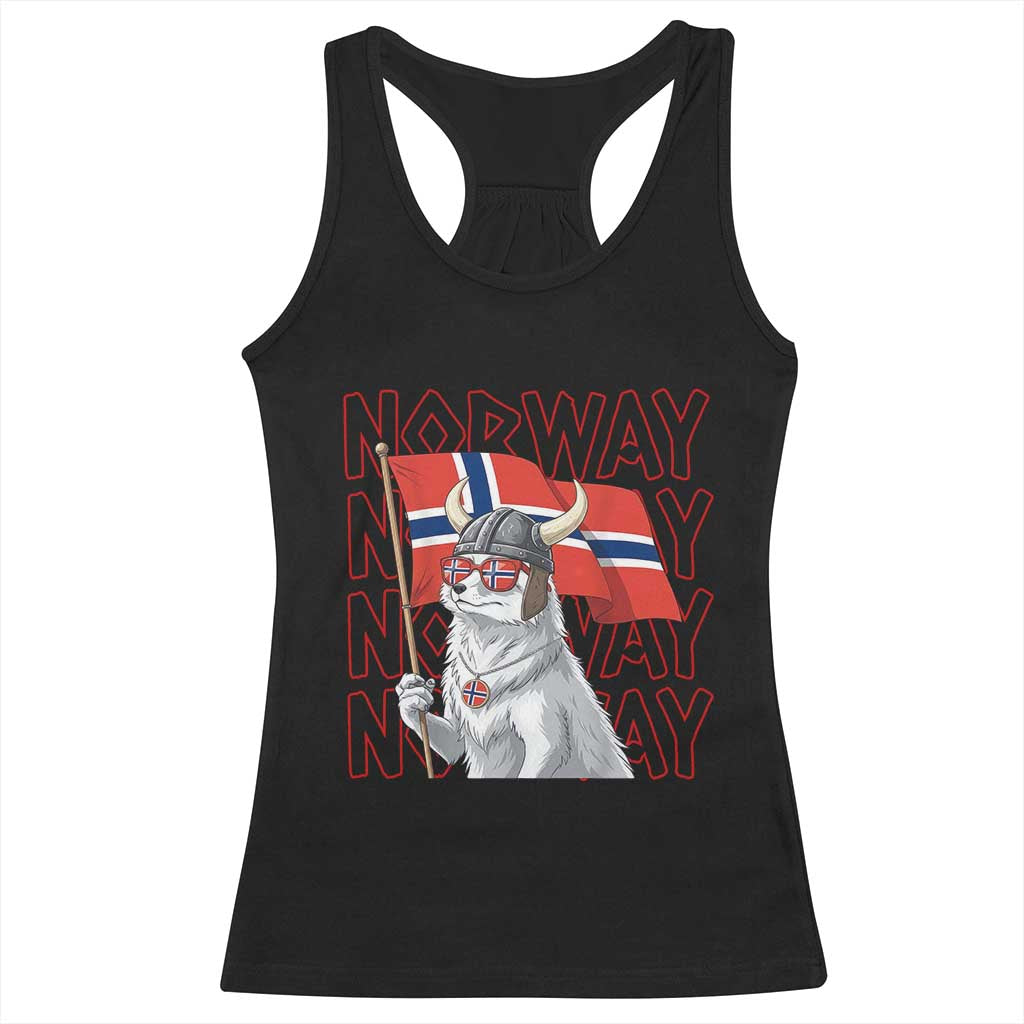 Norwegian Forest Cat Norway Flag Norge Pride Racerback Tank Top TS14 Black Print Your Wear