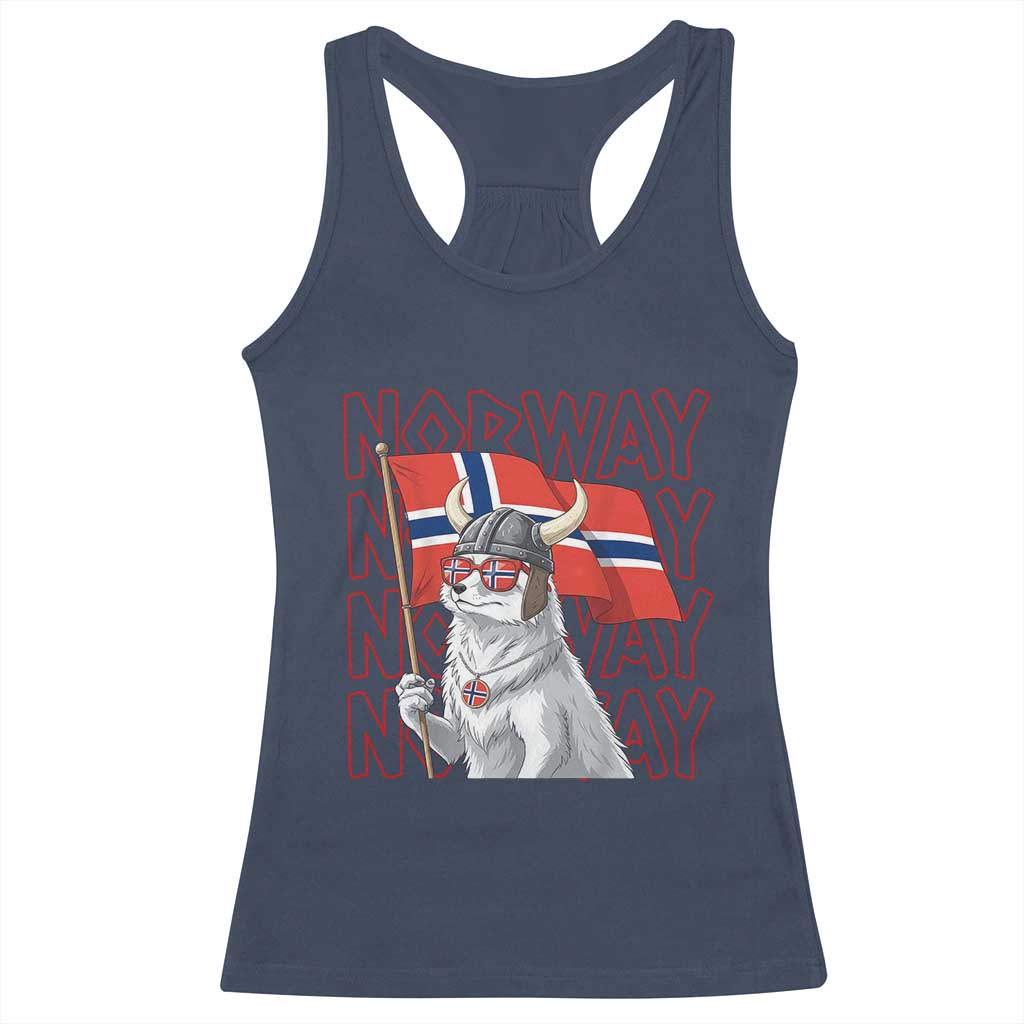 Norwegian Forest Cat Norway Flag Norge Pride Racerback Tank Top TS14 Navy Print Your Wear