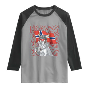 Norwegian Forest Cat Norway Flag Norge Pride Raglan Shirt TS14 Sport Gray Black Print Your Wear