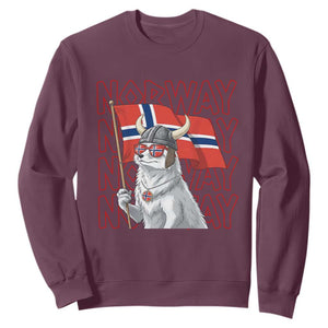 Norwegian Forest Cat Norway Flag Norge Pride Sweatshirt TS14 Maroon Print Your Wear