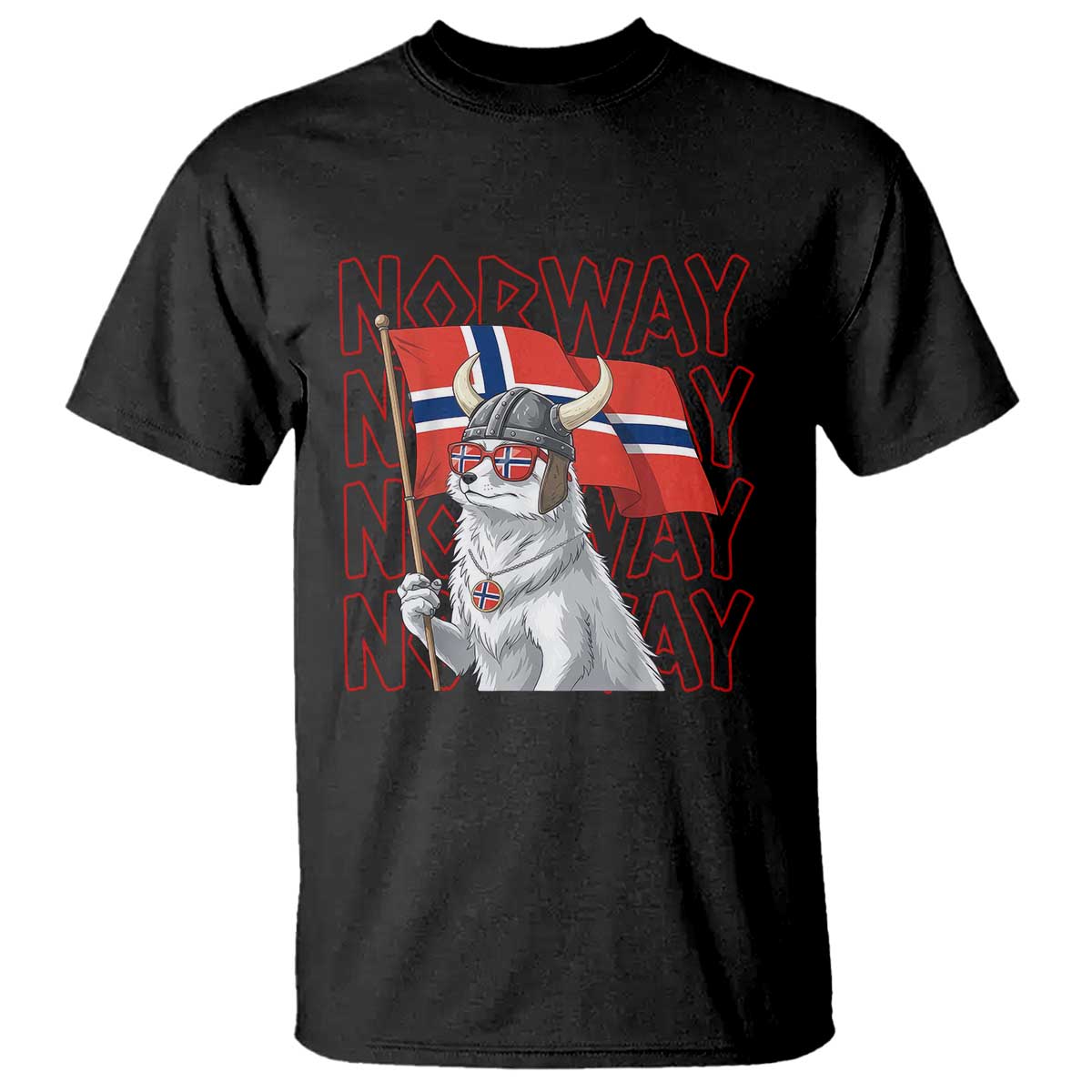 Norwegian Forest Cat Norway Flag Norge Pride T Shirt TS14 Black Print Your Wear