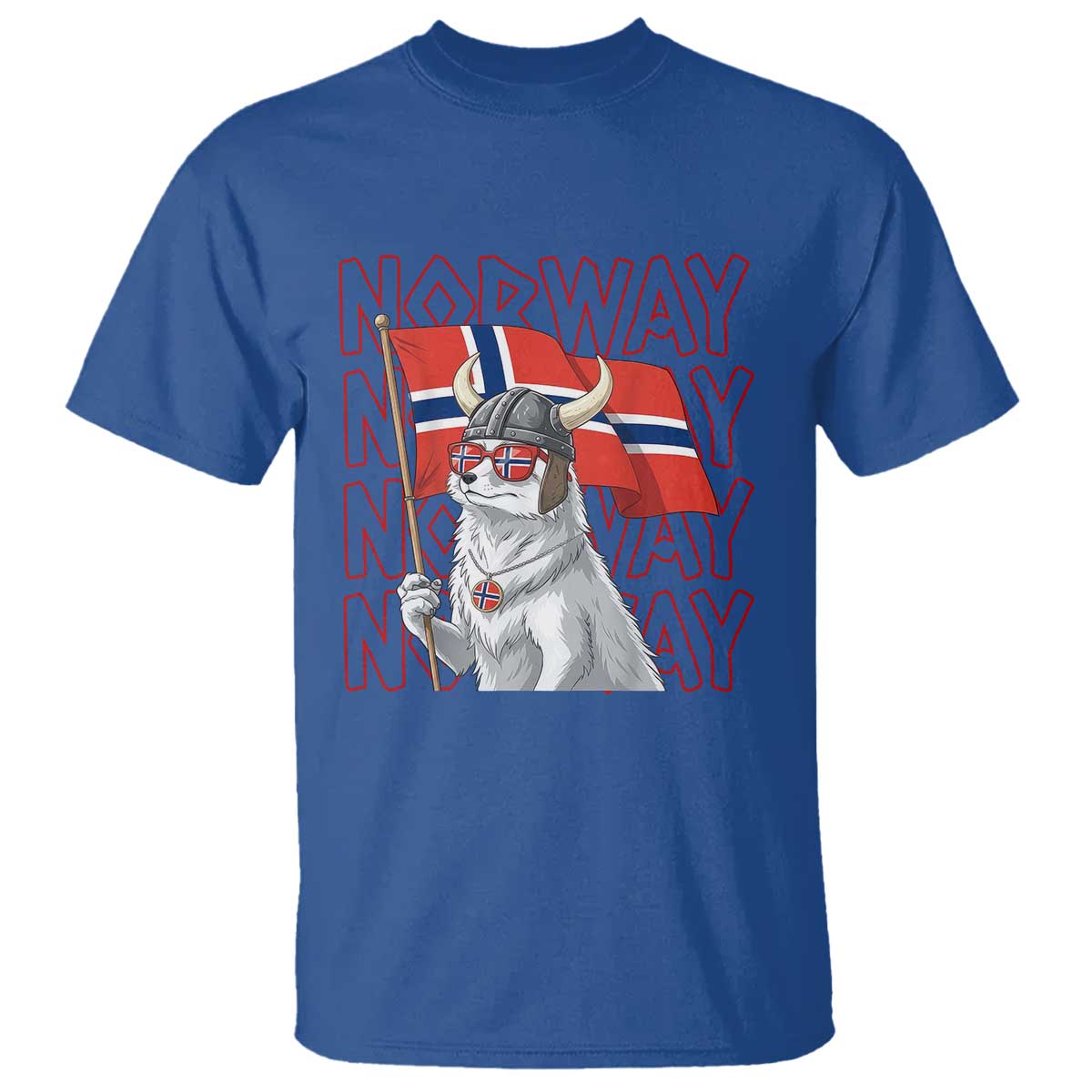 Norwegian Forest Cat Norway Flag Norge Pride T Shirt TS14 Royal Blue Print Your Wear
