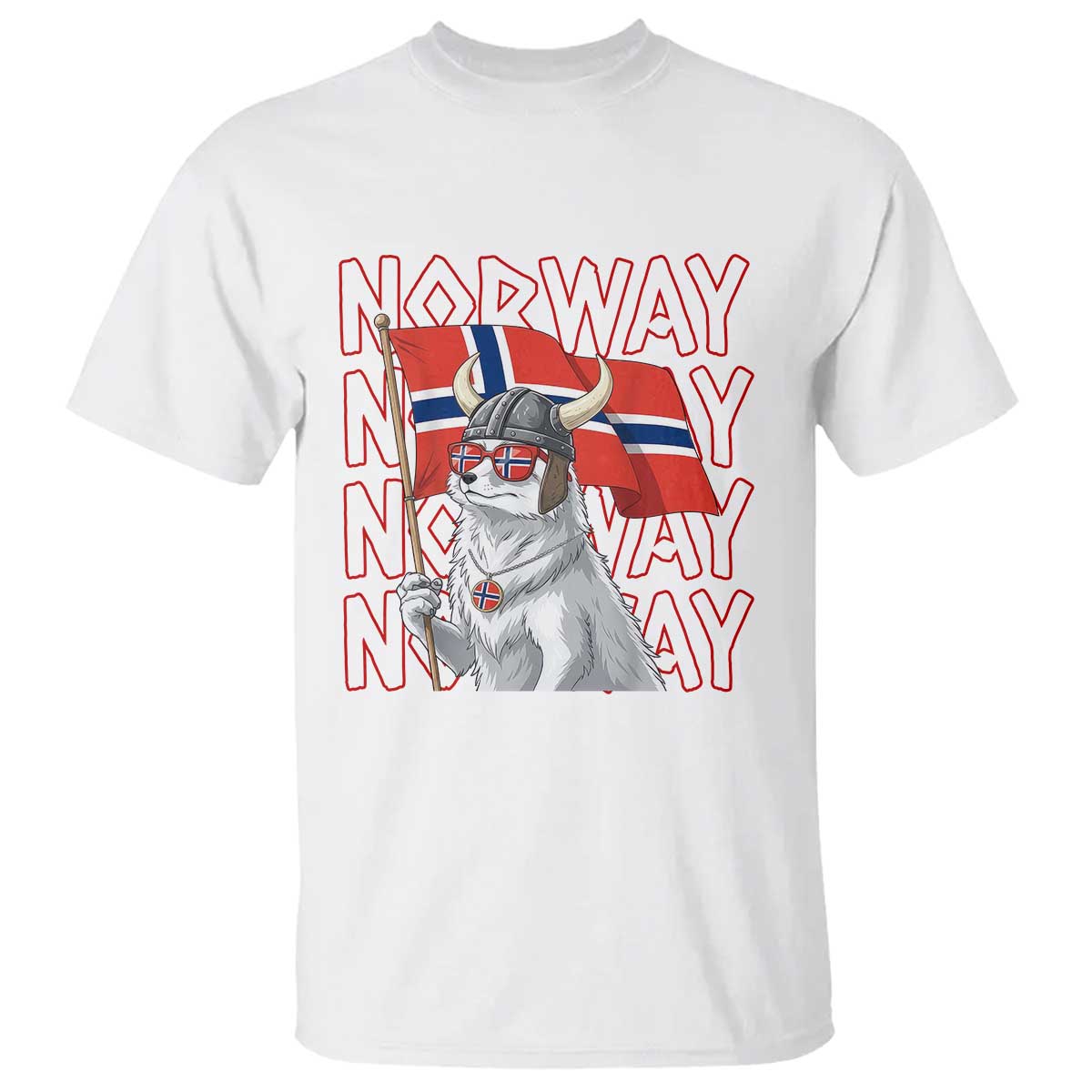Norwegian Forest Cat Norway Flag Norge Pride T Shirt TS14 White Print Your Wear