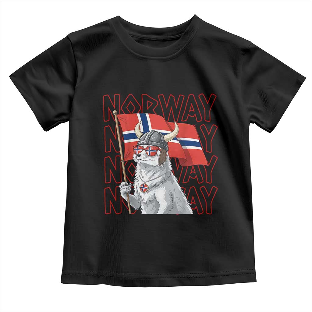 Norwegian Forest Cat Norway Flag Norge Pride Toddler T Shirt TS14 Black Print Your Wear
