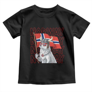 Norwegian Forest Cat Norway Flag Norge Pride Toddler T Shirt TS14 Black Print Your Wear