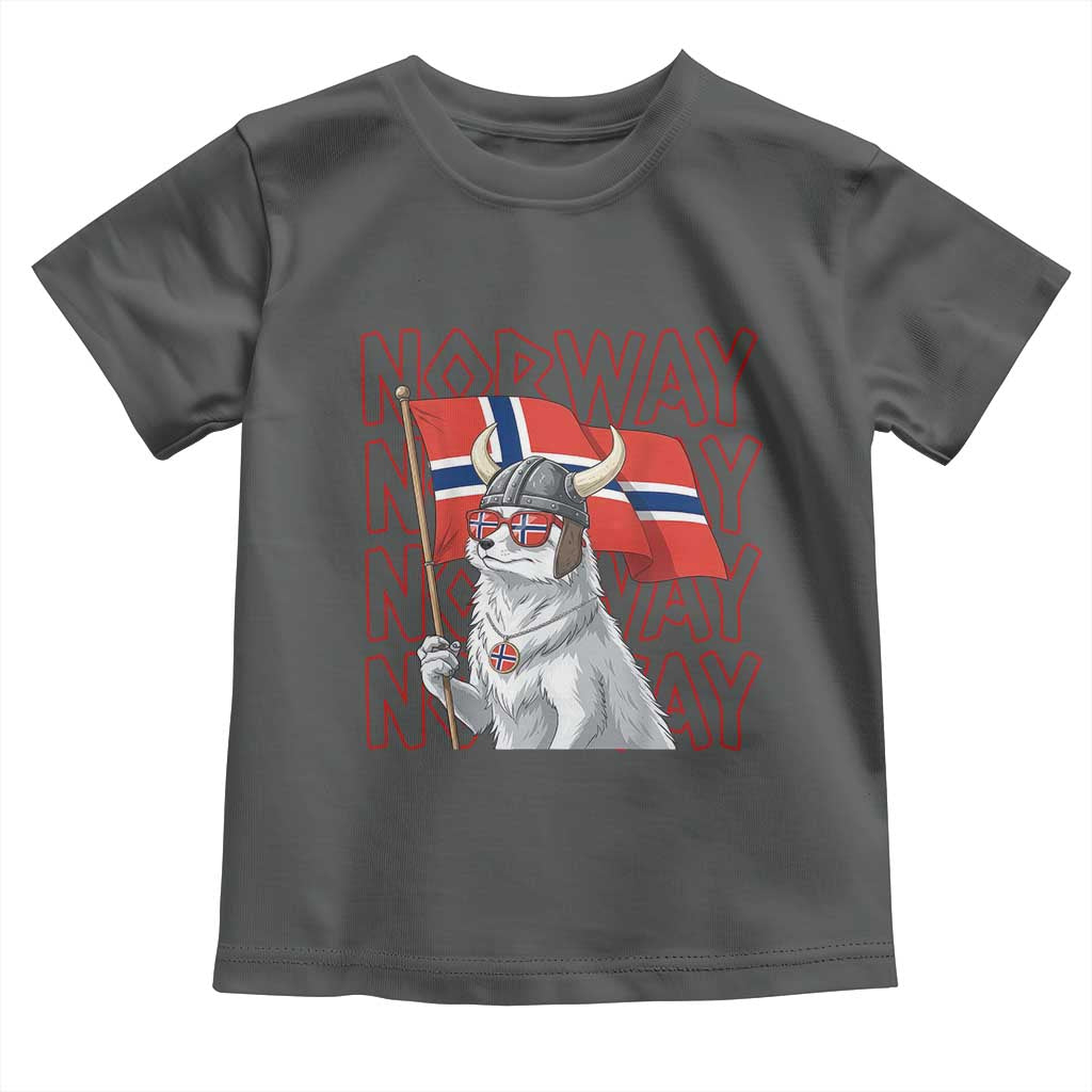 Norwegian Forest Cat Norway Flag Norge Pride Toddler T Shirt TS14 Dark Heather Print Your Wear