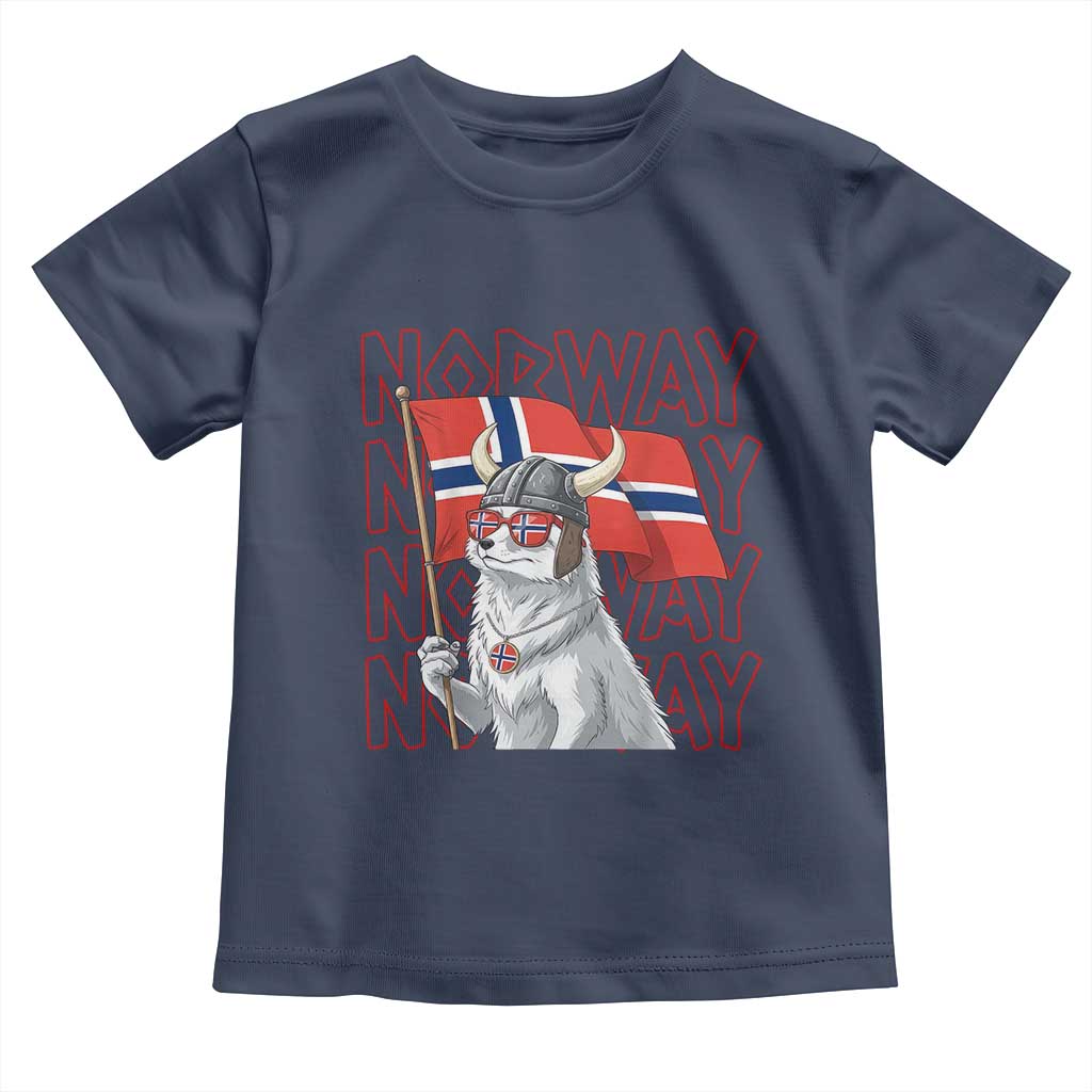 Norwegian Forest Cat Norway Flag Norge Pride Toddler T Shirt TS14 Navy Print Your Wear