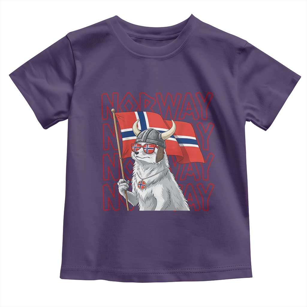 Norwegian Forest Cat Norway Flag Norge Pride Toddler T Shirt TS14 Purple Print Your Wear