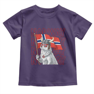 Norwegian Forest Cat Norway Flag Norge Pride Toddler T Shirt TS14 Purple Print Your Wear