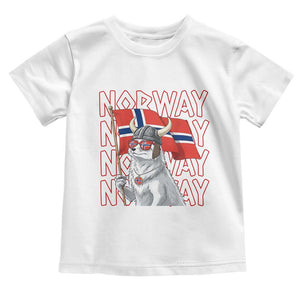 Norwegian Forest Cat Norway Flag Norge Pride Toddler T Shirt TS14 White Print Your Wear