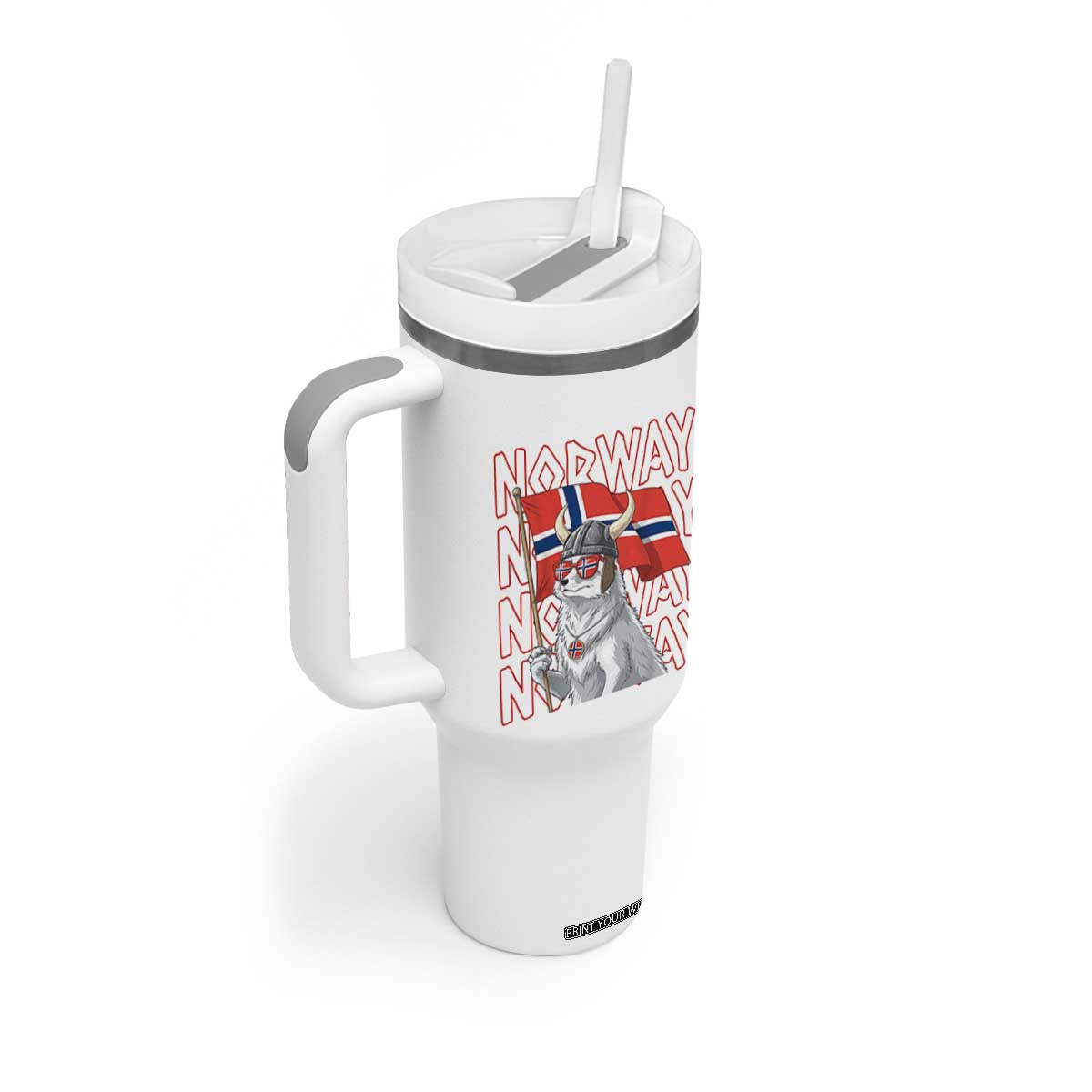 Norwegian Forest Cat Norway Flag Norge Pride Tumbler With Handle TS14 Print Your Wear