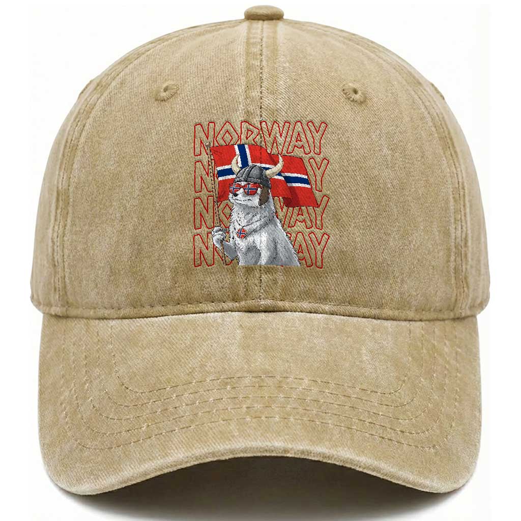 Norwegian Forest Cat Norway Flag Norge Pride Washed Cotton Baseball Cap TS14 Print Your Wear