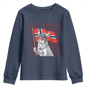 Norwegian Forest Cat Norway Flag Norge Pride Youth Sweatshirt TS14 Navy Print Your Wear
