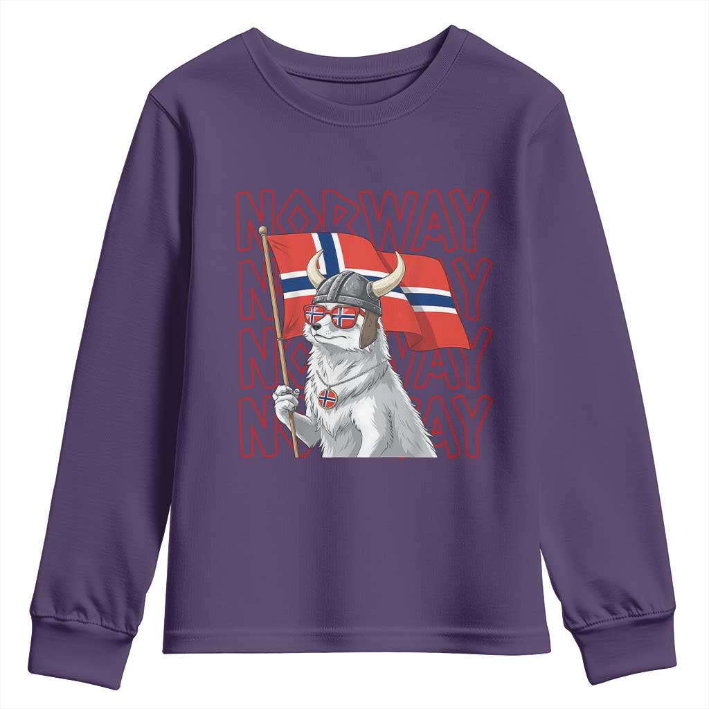 Norwegian Forest Cat Norway Flag Norge Pride Youth Sweatshirt TS14 Purple Print Your Wear