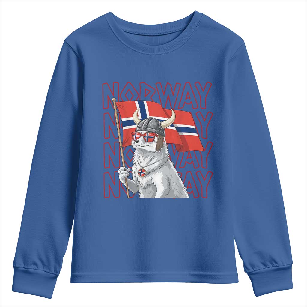 Norwegian Forest Cat Norway Flag Norge Pride Youth Sweatshirt TS14 Royal Blue Print Your Wear