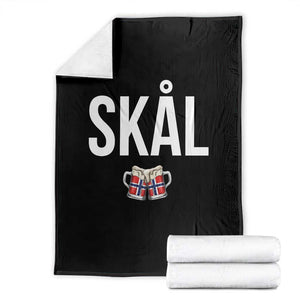 Skål Cheers in Norwegian Norway Throw Blanket Funny Drinking Beer Norwegian Scandinavian TS14 Black Print Your Wear