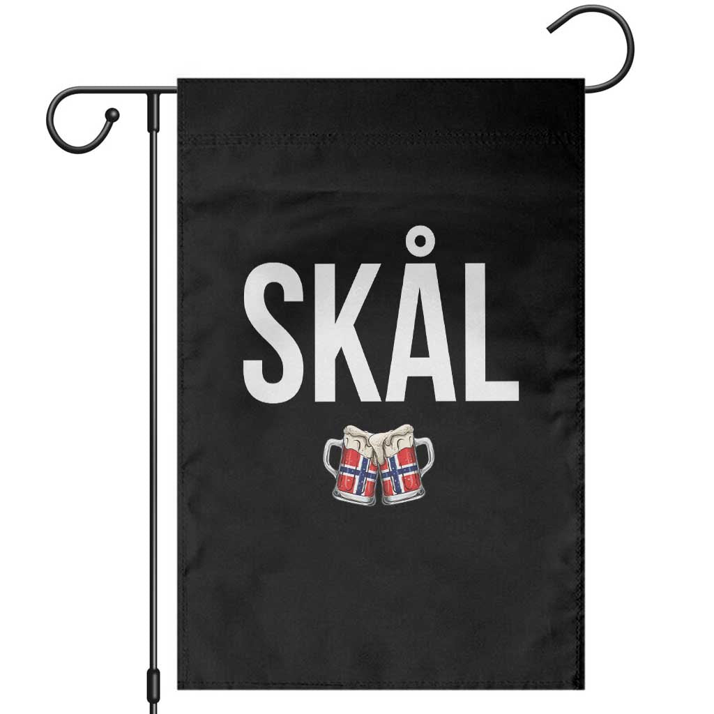 Skål Cheers in Norwegian Norway Garden Flag Funny Drinking Beer Norwegian Scandinavian TS14 Black Print Your Wear