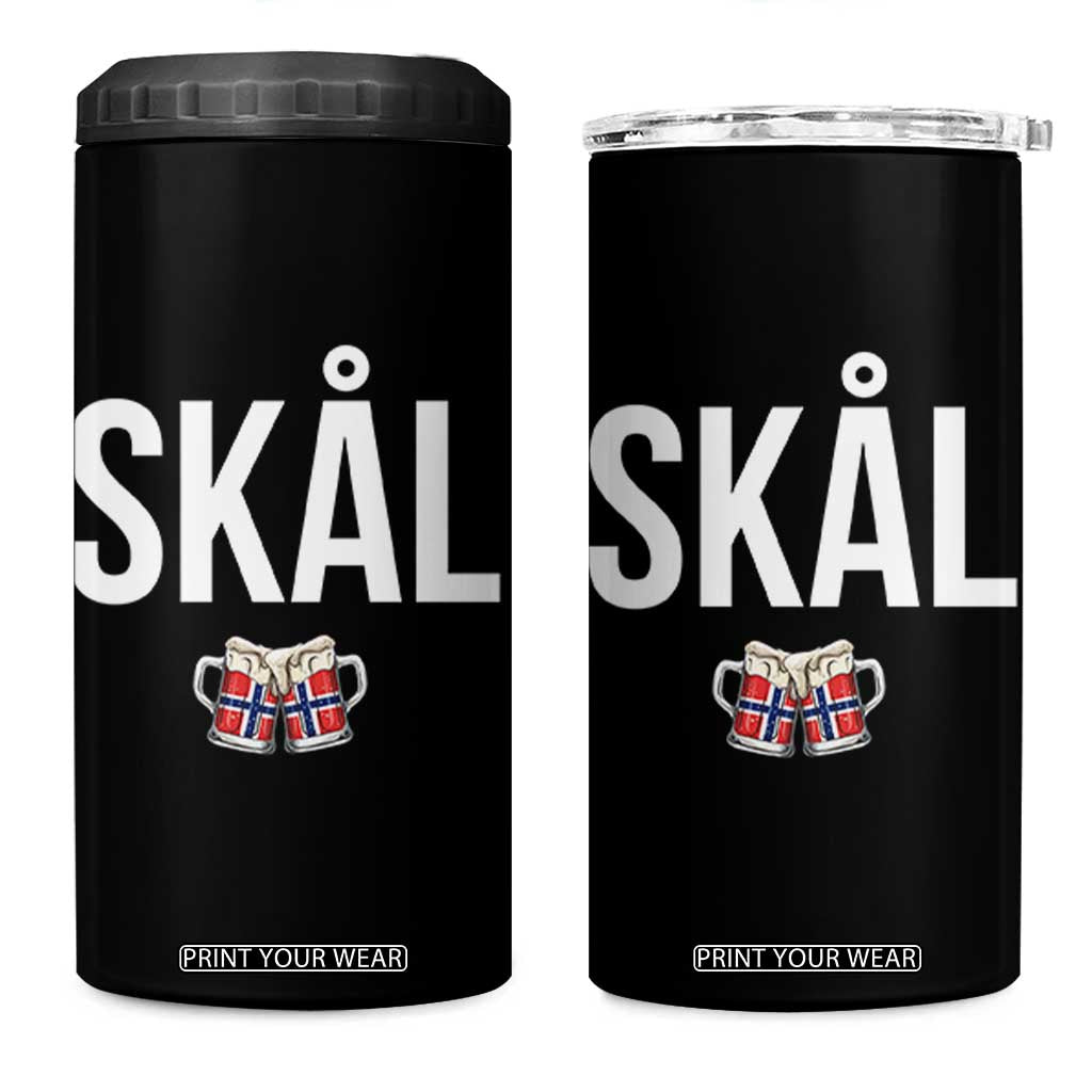 Skål Cheers in Norwegian Norway 4 in 1 Can Cooler Tumbler Funny Drinking Beer Norwegian Scandinavian TS14 One Size: 16 oz Black Print Your Wear