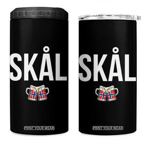 Skål Cheers in Norwegian Norway 4 in 1 Can Cooler Tumbler Funny Drinking Beer Norwegian Scandinavian TS14 One Size: 16 oz Black Print Your Wear