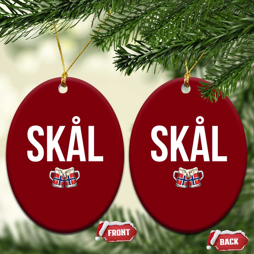 Skål Cheers in Norwegian Norway Ceramic Ornament Funny Drinking Beer Norwegian Scandinavian TS14 Print Your Wear