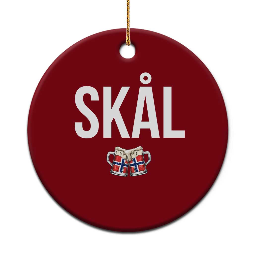 Skål Cheers in Norwegian Norway Ceramic Ornament Funny Drinking Beer Norwegian Scandinavian TS14 1pc Red Print Your Wear